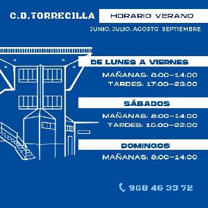 Nuevo horario de verano en el Complejo Deportivo Gins-Antonio Vidal-La Torrecilla