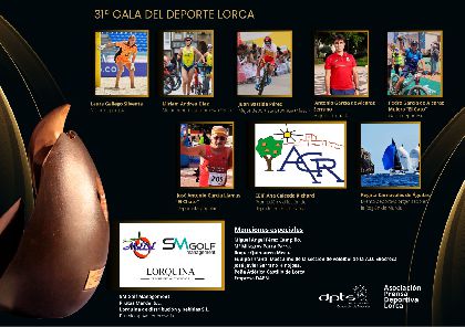 La XXXI Gala del Deporte de Lorca premiar a Laura Gallego, Juan Bastida, Miriam Andreu y a Antonio Garca de Alcaraz