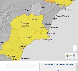 El Ayuntamiento de Lorca mantiene activado el Plan INUNLOR en fase de preemergencia ante el nivel amarillo por lluvias