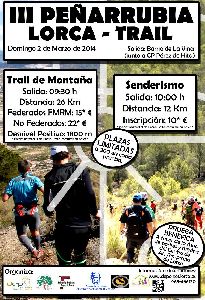 El III ''Pearrubia Lorca Trail'', que se celebrar el domingo 2 de marzo, contar con 600 participantes