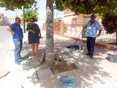 La Brigada de Intervencin Rpida del Ayuntamiento realiza distintas obras de mejora en la pedana de La Parroquia gracias a la participacin ciudadana 