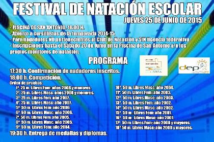 La Concejala de Deportes y el Club Natacin Lorca organizan el Festival Escolar de Natacin que se celebrar el 25 de junio en la piscina de San Antonio