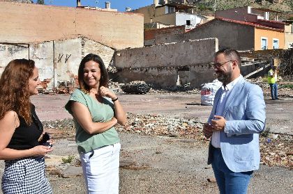 El alcalde de Lorca en funciones visita los trabajos que permitirn conectar los barrios de San Lzaro y El Calvario
