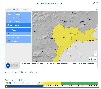 La AEMET activa en Lorca el aviso amarillo por lluvias y tormentas 