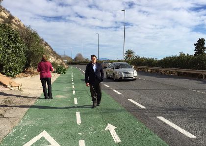 El Ayuntamiento de Lorca pone en marcha un nuevo tramo de ms de 1 km de carril bici a la entrada de la ciudad desde la ronda de las Palmeras, sumando ya 30 km en el municipio