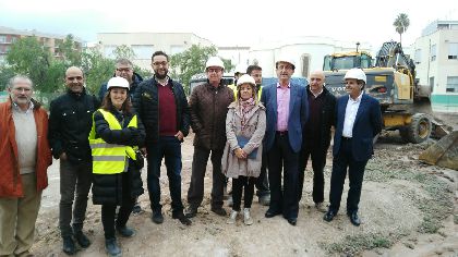 En marcha las obras para la construccin del nuevo pabelln deportivo para los institutos Ibez Martn y Francisco Ros Giner de Lorca