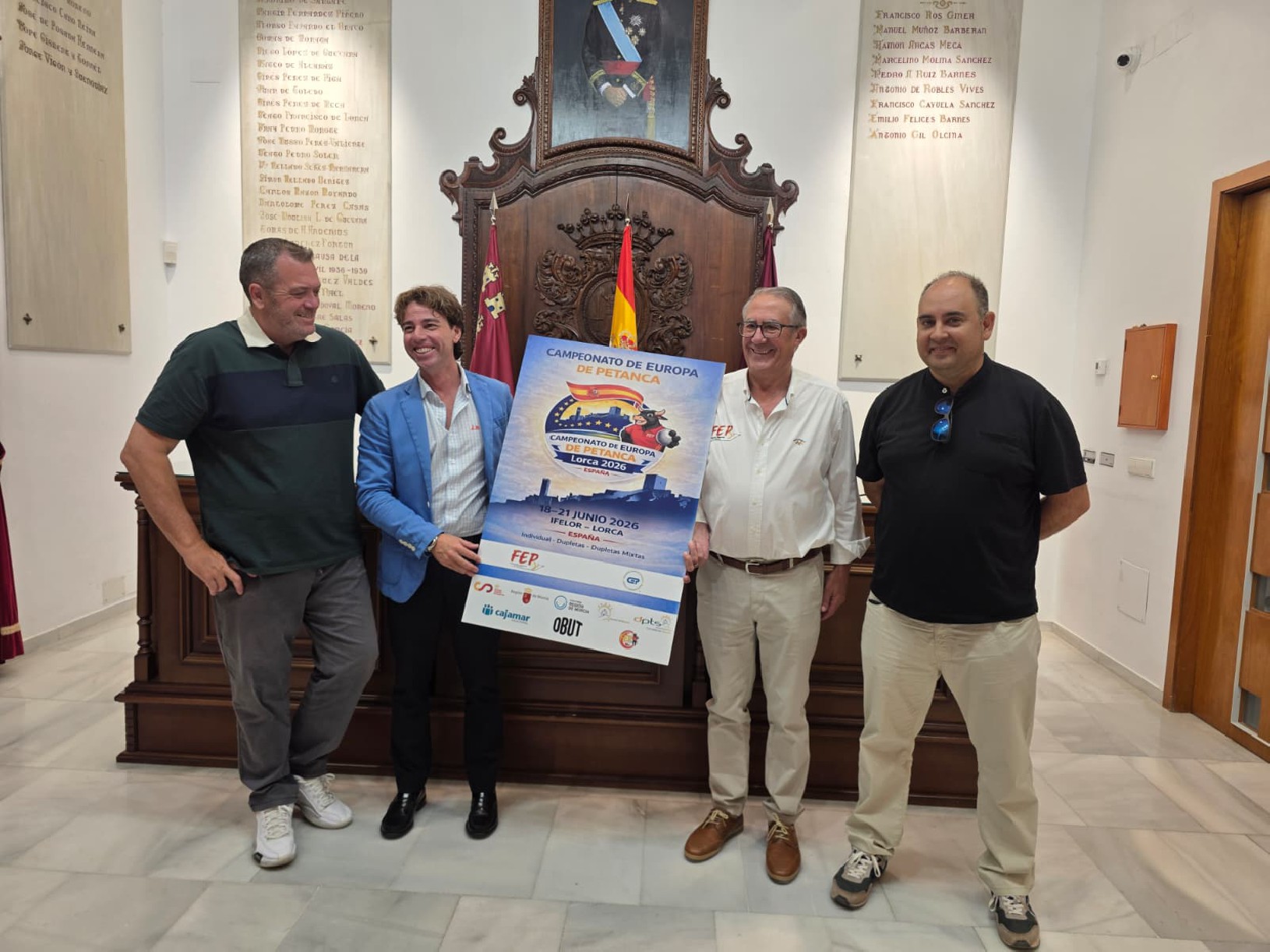 Lorca albergará del 18 al 21 de junio el Campeonato de Europa de Petanca 2026, que reunirá a las mejores selecciones del continente